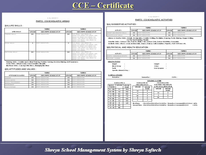 CBSE-CCE Report Card Software